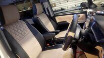 Чехлы на Toyota Noah/Voxy, 2014-2021, (40/60) черно-бежевая экокожа/Ромб